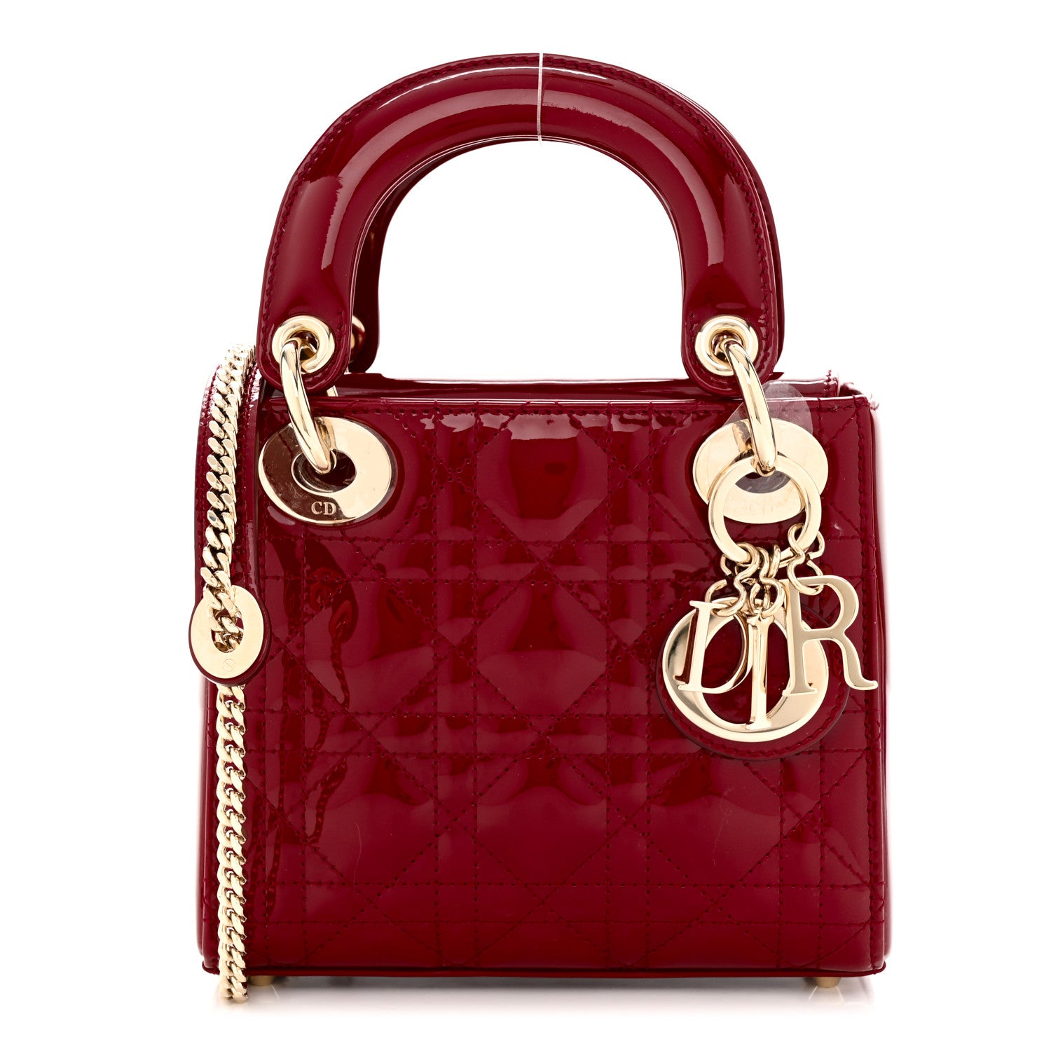 Christian Dior Patent Cannage Mini Lady Dior Red 1 of 10