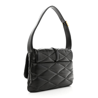 Saint Laurent Lambskin Quilted Le 57 Diamond Shoulder Bag Black 3 of 9
