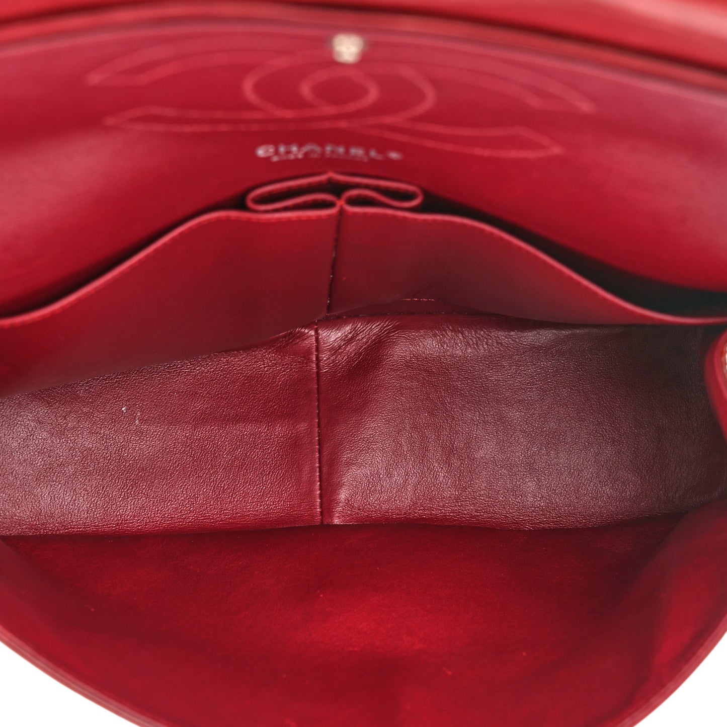 Patent Quilted Jumbo Double Flap Red