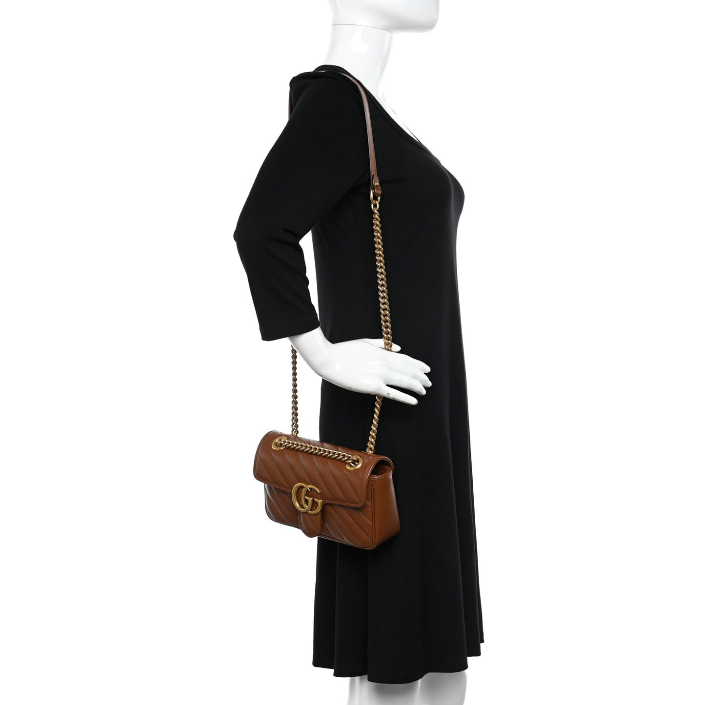 Azalea Calfskin Matelasse Diagonal Mini GG Marmont Shoulder Bag Cuir