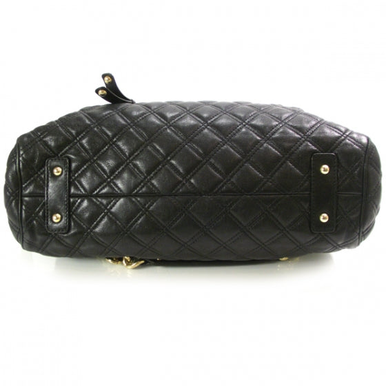 Quilted Leather Stam Black