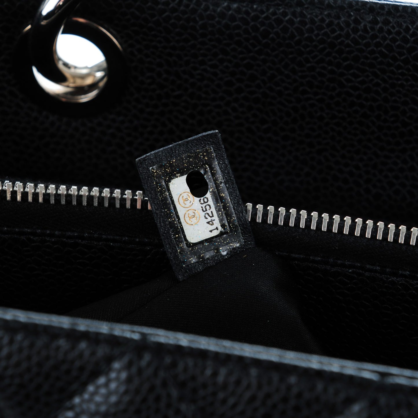 Caviar Quilted Grand Shopping Tote GST Black