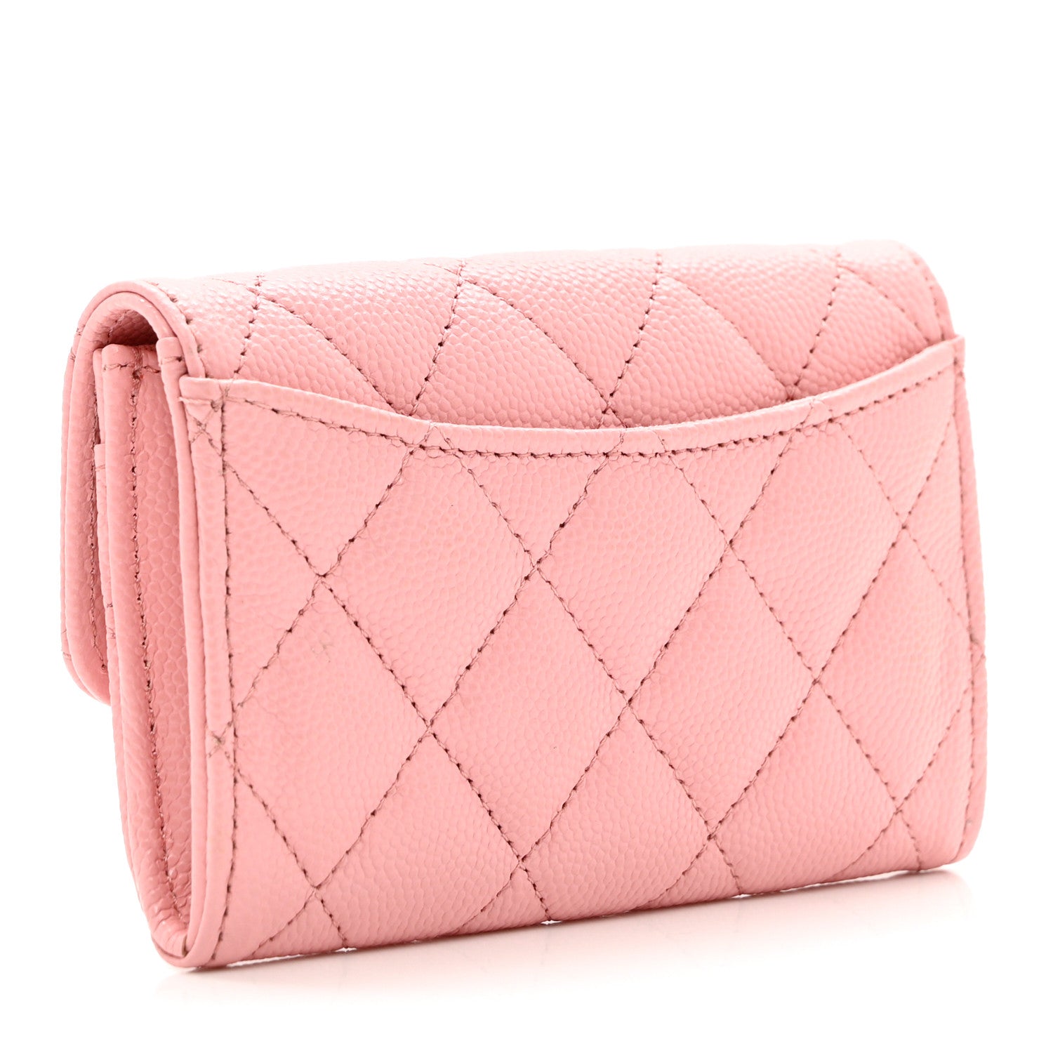 Chanel Caviar Quilted Flap Card Holder Wallet Light Pink 2 of 8