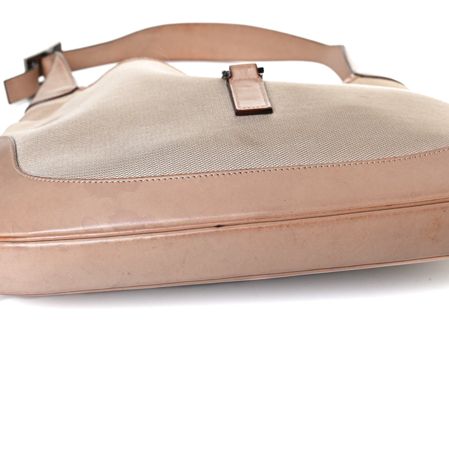 Canvas Calfskin Jackie O Hobo Beige