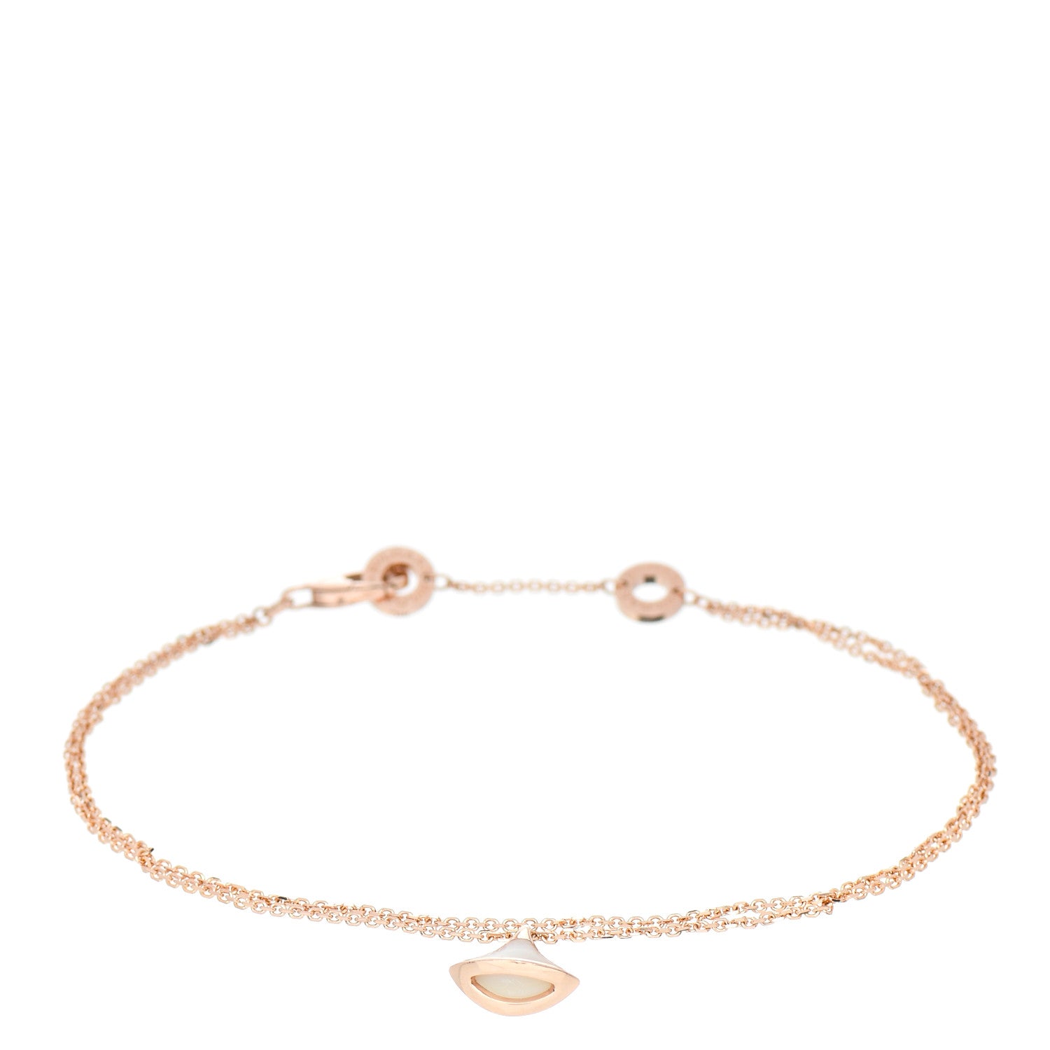 Bulgari 18K Rose Gold Mother of Pearl Divas' Dream Bracelet ML 1 of 4