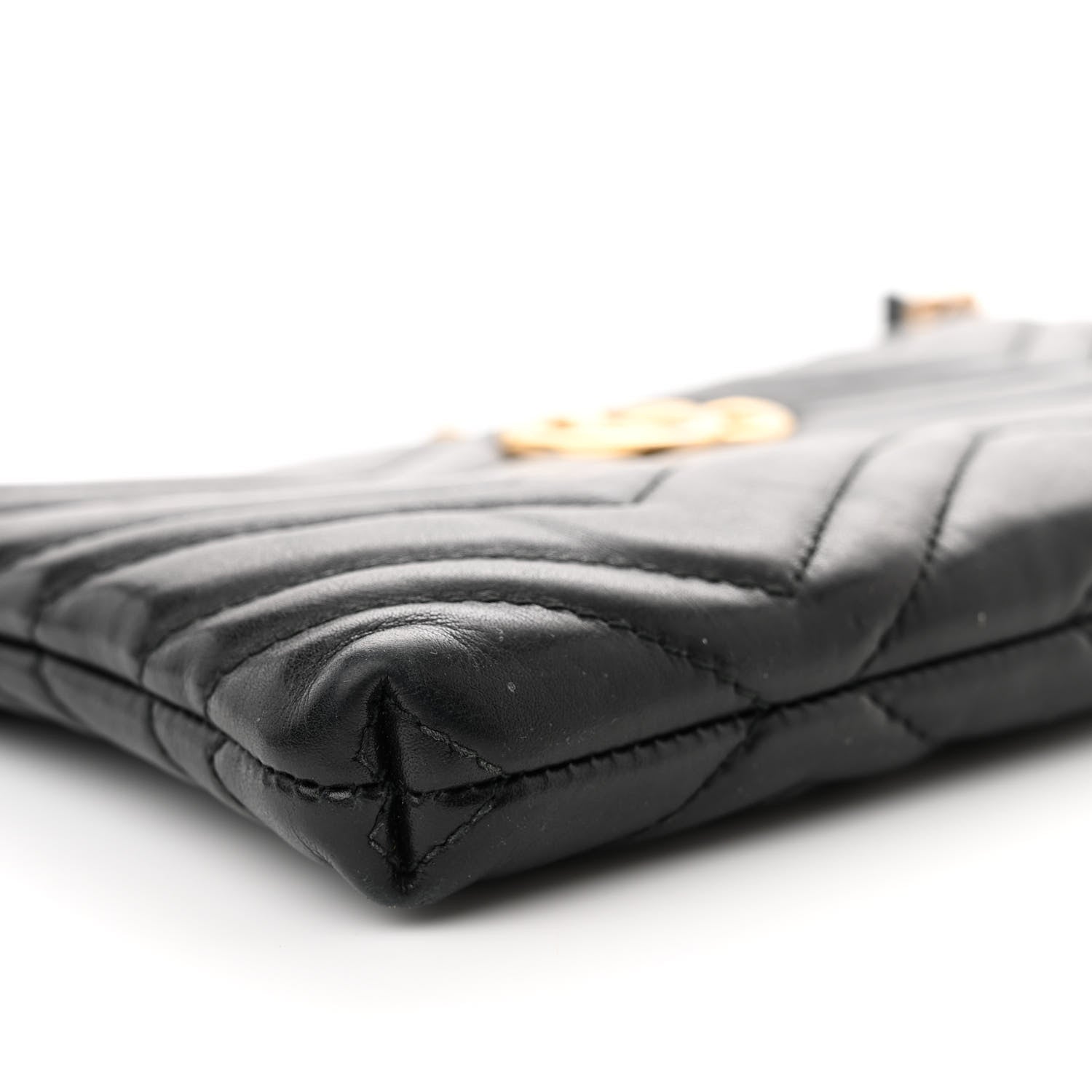 Gucci Calfskin Matelasse Mini GG Marmont Chain Bag Black 8 of 13