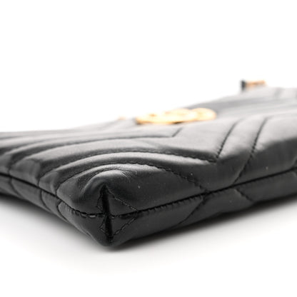 Gucci Calfskin Matelasse Mini GG Marmont Chain Bag Black 8 of 13