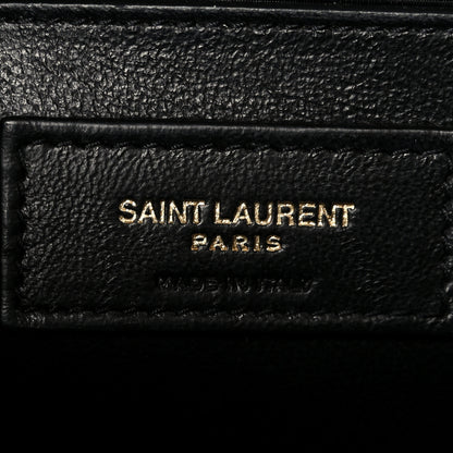 Saint Laurent Grain De Poudre Textured Mixed Matelasse Triquilt Medium Monogram Satchel Pebble 7 of 11