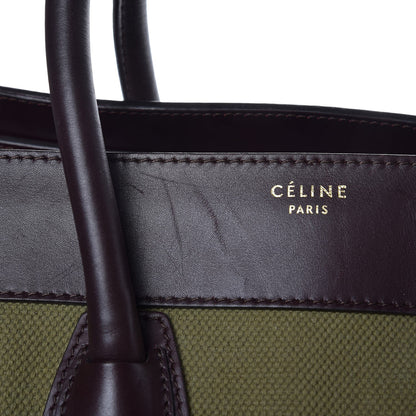 Celine Canvas Smooth Calfskin Mini Luggage Olive 9 of 19