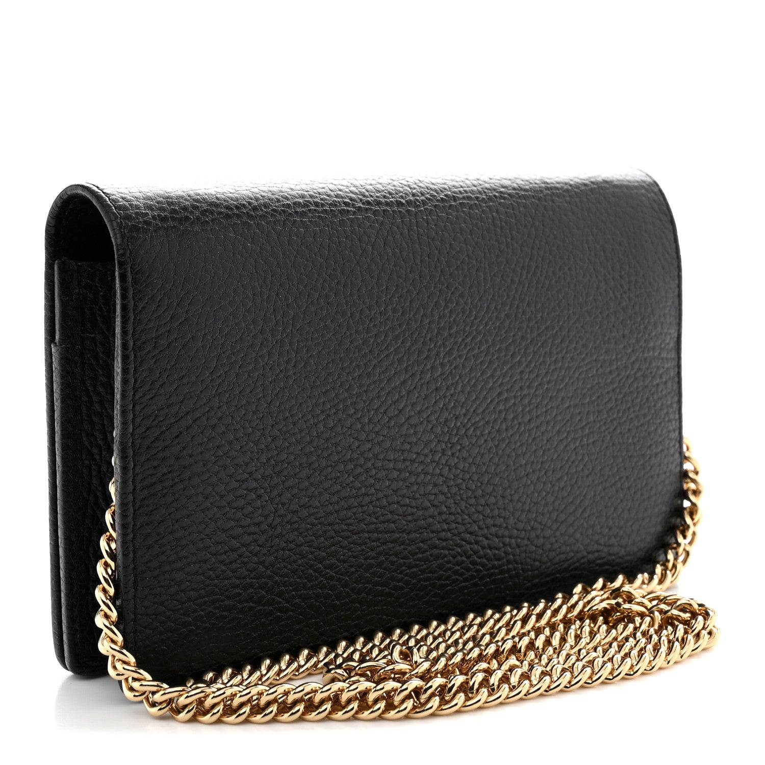 Gucci Calfskin Mini GG Marmont Chain Wallet Black 3 of 11