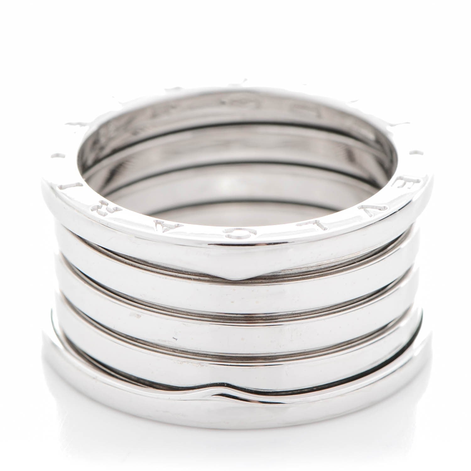 Bulgari 18K White Gold B.Zero1 Four-Band Ring 62 10 1 of 6