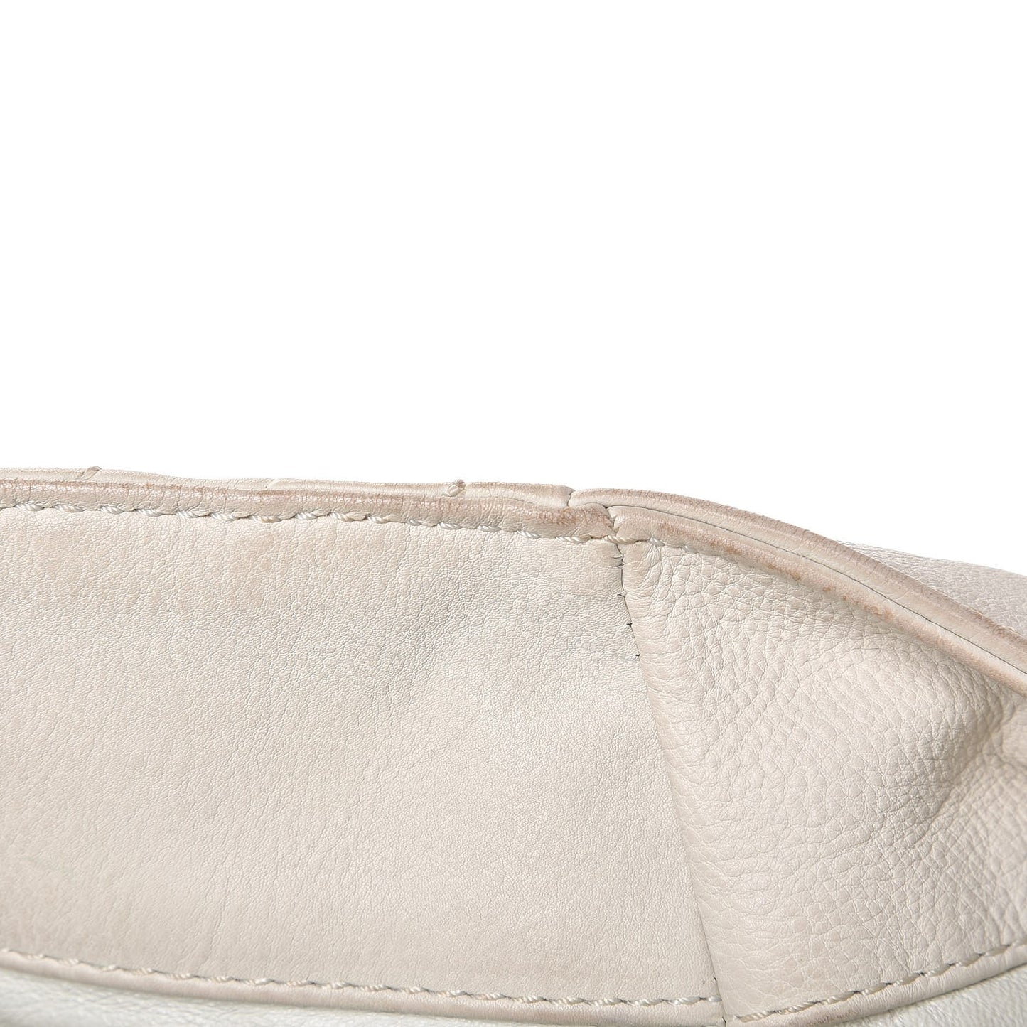 Calfskin Large East West Modern Chain Tote White
