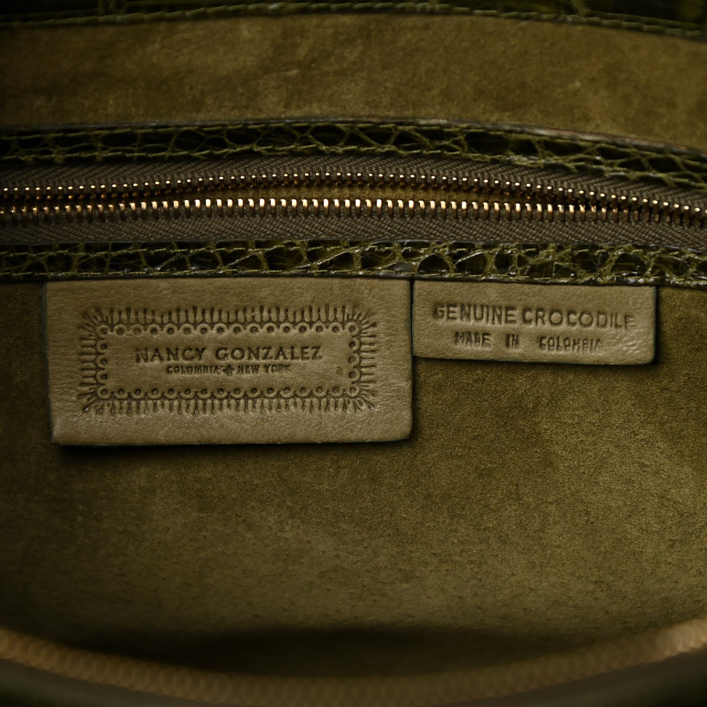 Crocodile Double Handle Satchel Green