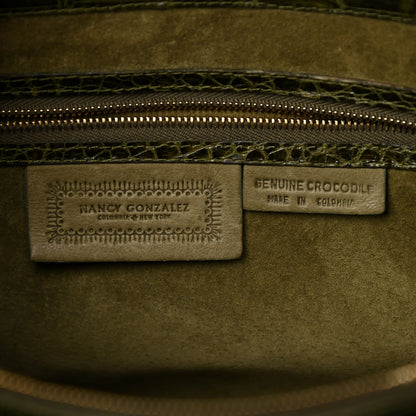 Nancy Gonzalez Crocodile Double Handle Satchel Green 8 of 10