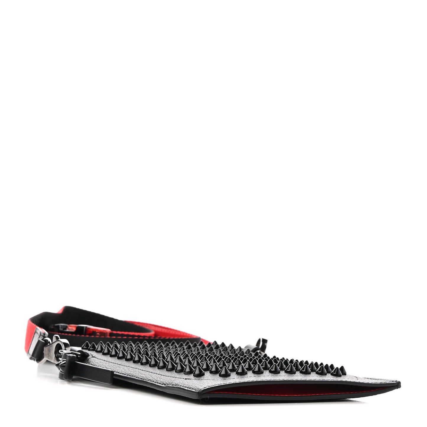 Empire Calfskin Spikes Loubilab Clutch Black