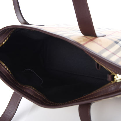 Burberry Haymarket Check Studded Tote Bag Chocolate 5 of 7
