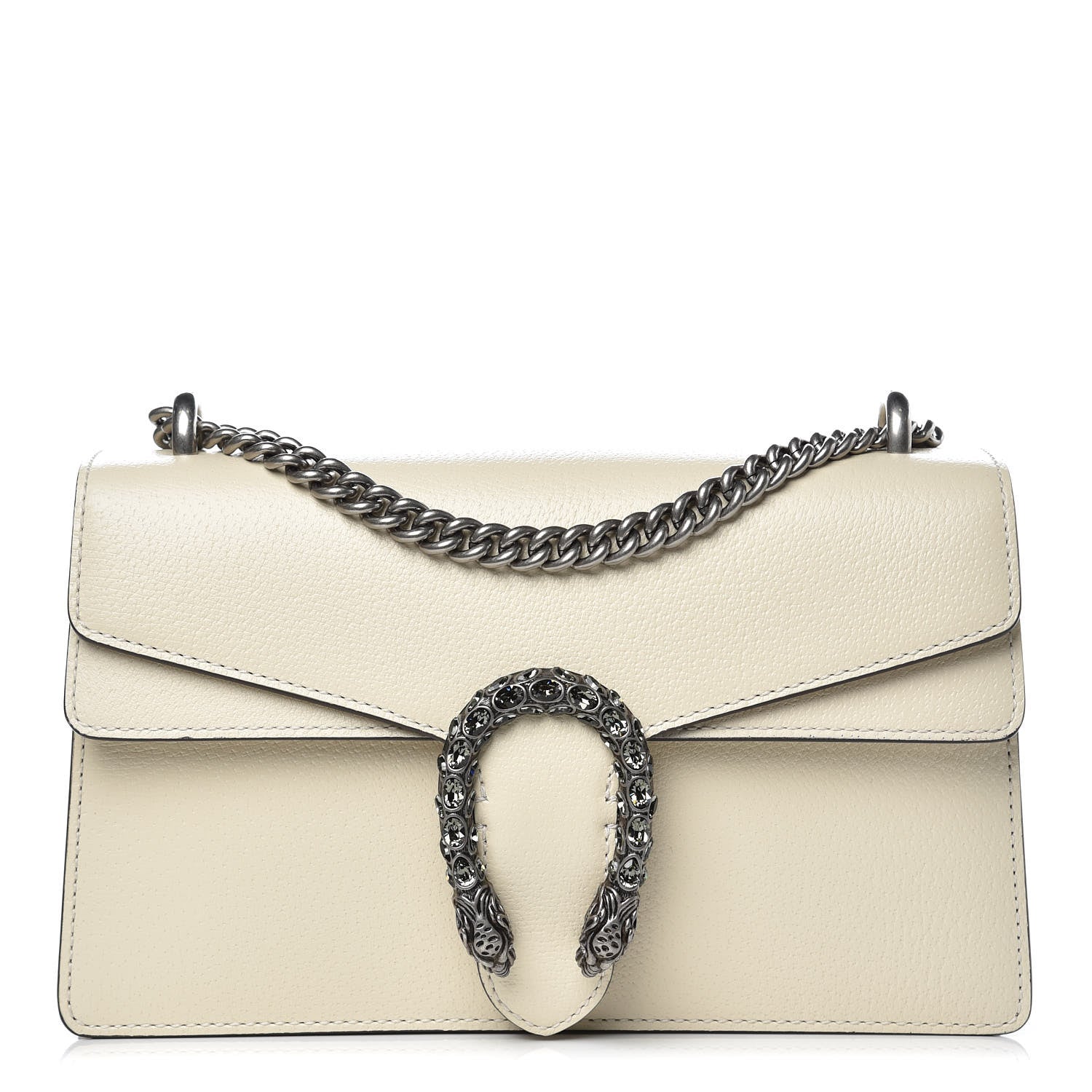 Gucci Textured Calfskin Crystal Small Dionysus Shoulder Bag Mystic White 1 of 8