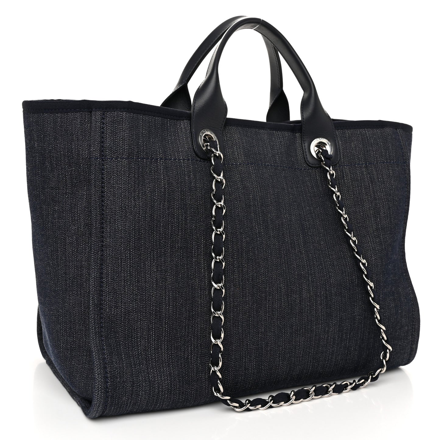 Denim Medium Deauville Tote Blue Orange