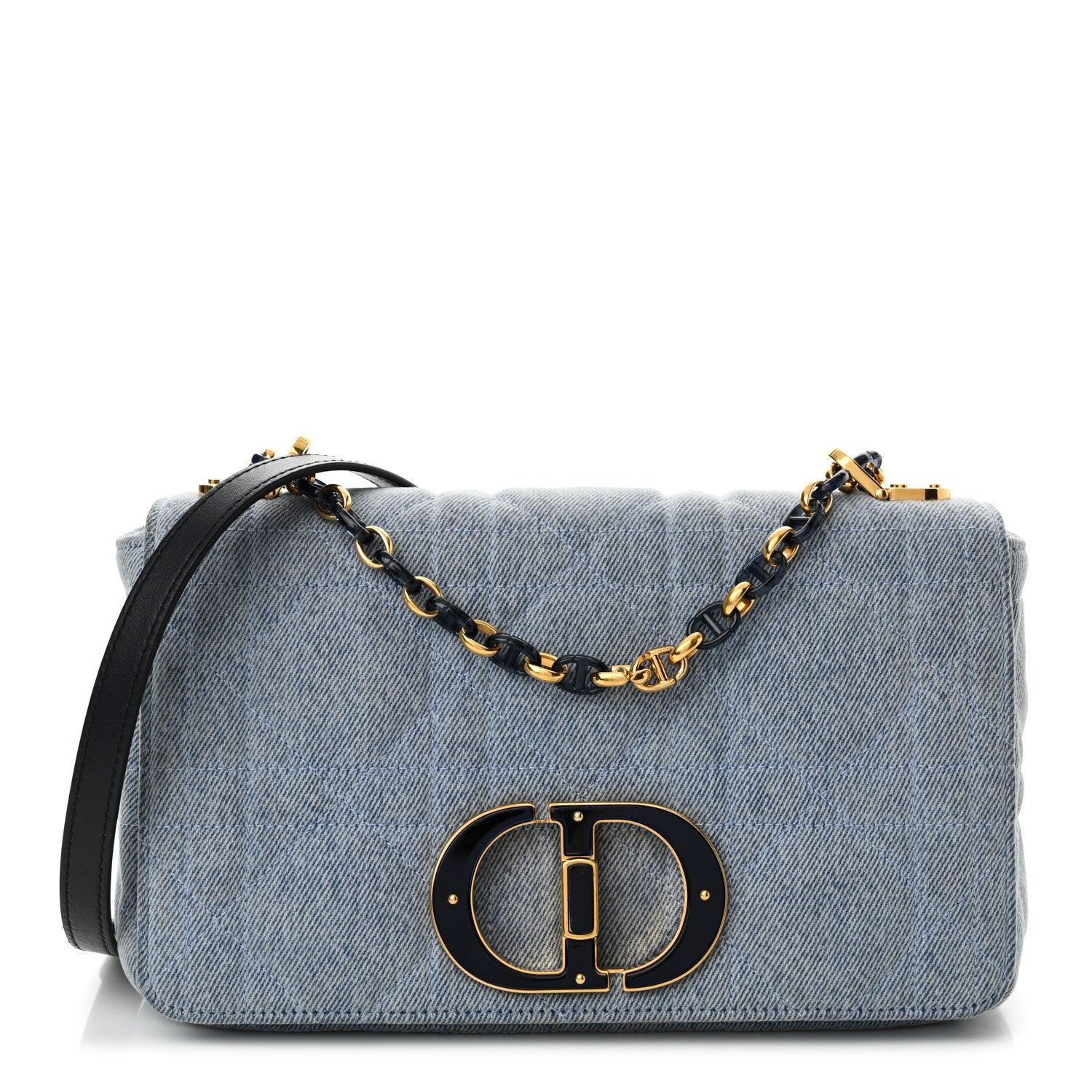 Christian Dior Denim Macrocannage Medium Caro Bag Blue 1 of 11