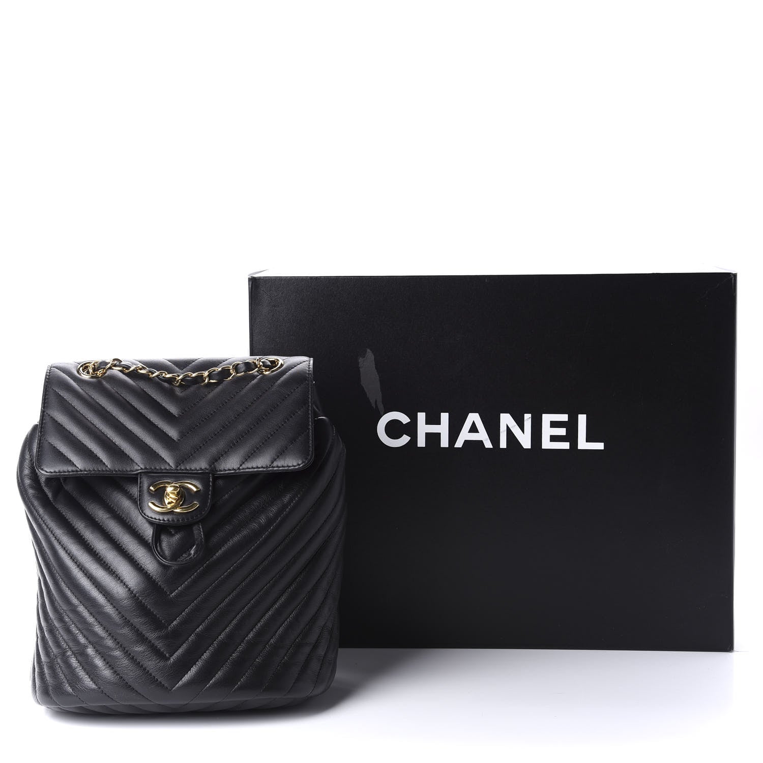 Chanel Calfskin Chevron Quilted Small Urban Spirit Backpack Black 11 of 11