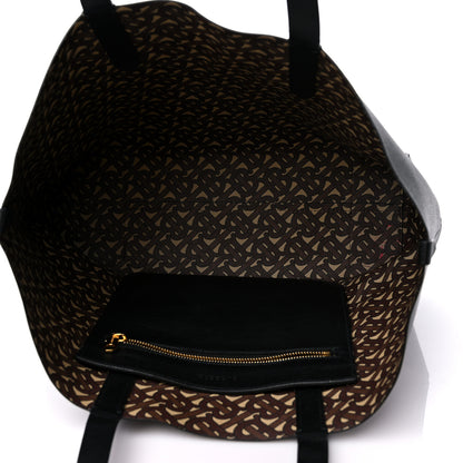Burberry Calfskin TB Motif Embossed Medium Tote Black 5 of 13