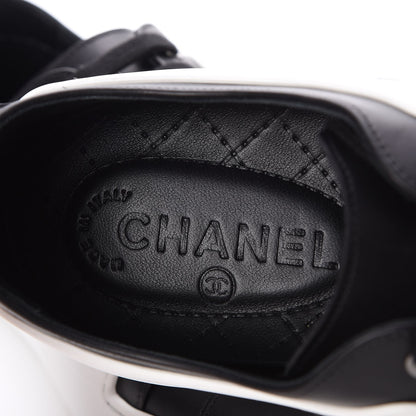 Chanel Calfskin CC Sneakers 39 Black White 5 of 9