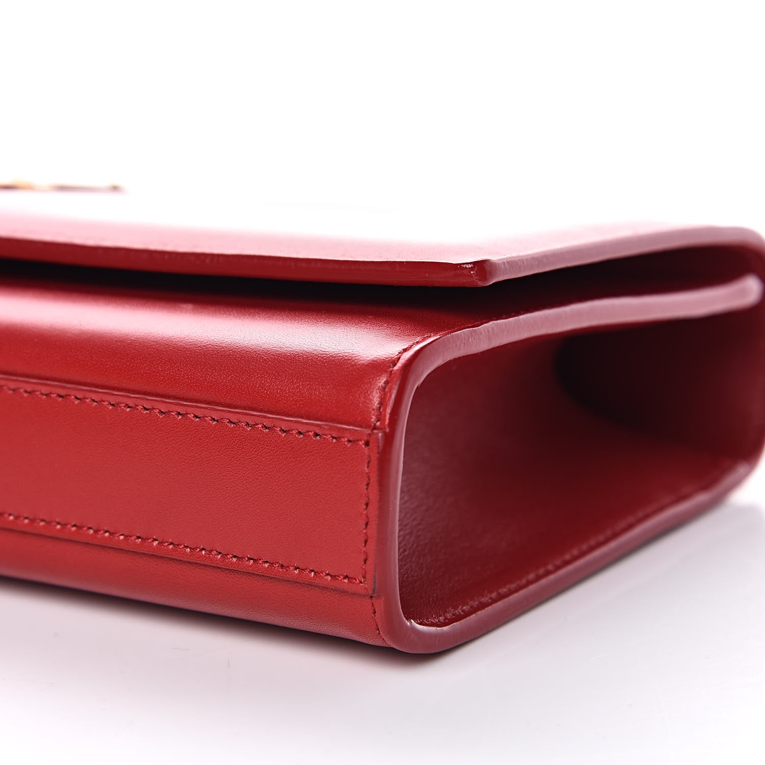 Saint Laurent Calfskin Monogram Cassandre Clutch Rouge Orient 9 of 13