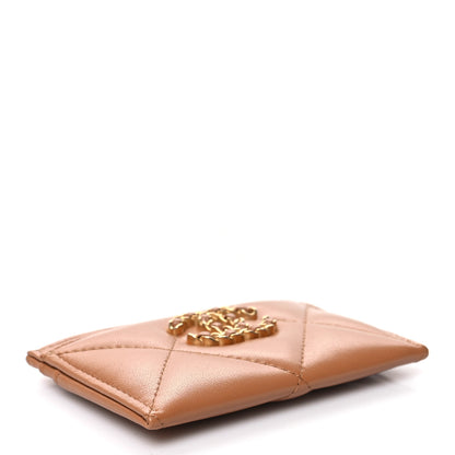 Chanel Lambskin Quilted Chanel 19 Card Holder Brown 4 of 10