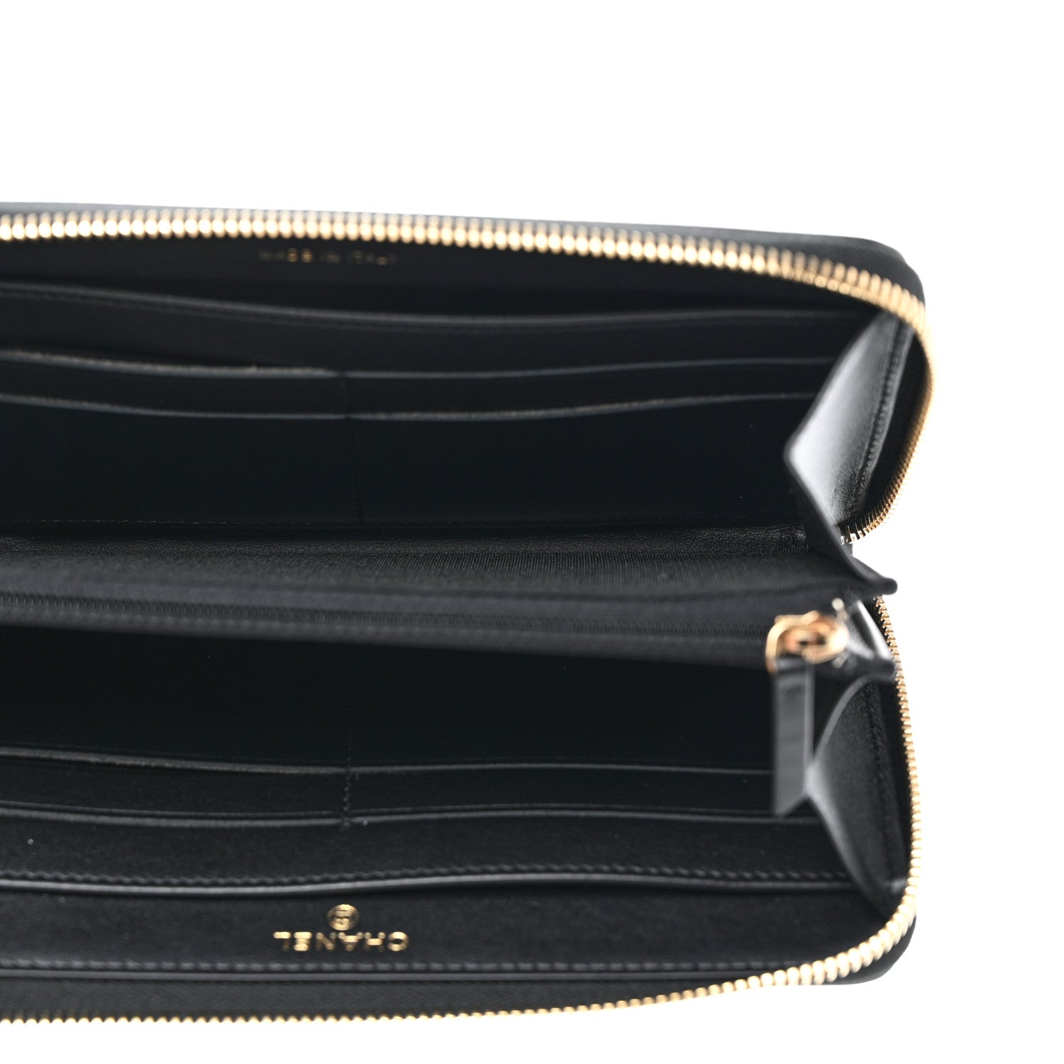 Chanel Caviar Quilted Filigree Zip Around Wallet Beige Black 5 of 8