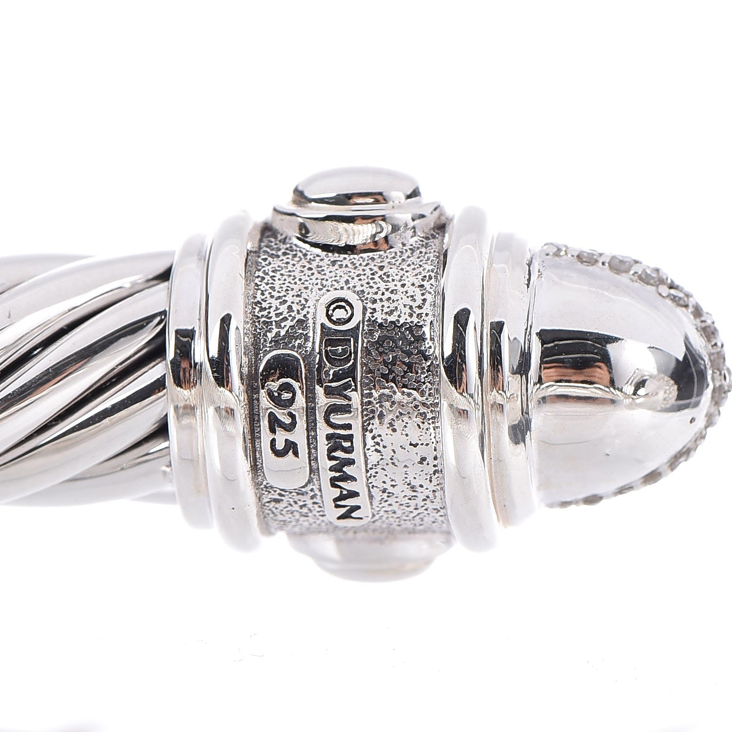 David Yurman Sterling Silver Diamond 10mm Renaissance Bracelet 6 of 6