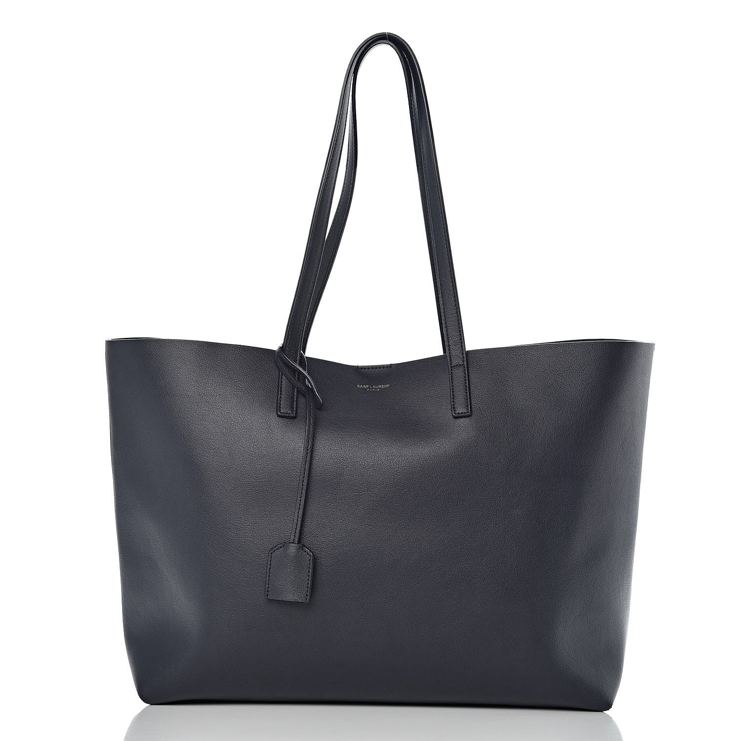 Saint Laurent Calfskin Large Shopping Tote Deep Marine 3 of 15