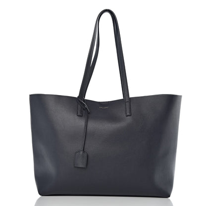 Saint Laurent Calfskin Large Shopping Tote Deep Marine 3 of 15