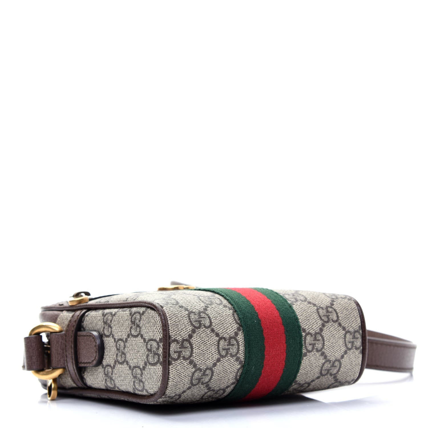 Gucci GG Supreme Monogram Web Mini Ophidia Messenger Brown 4 of 13