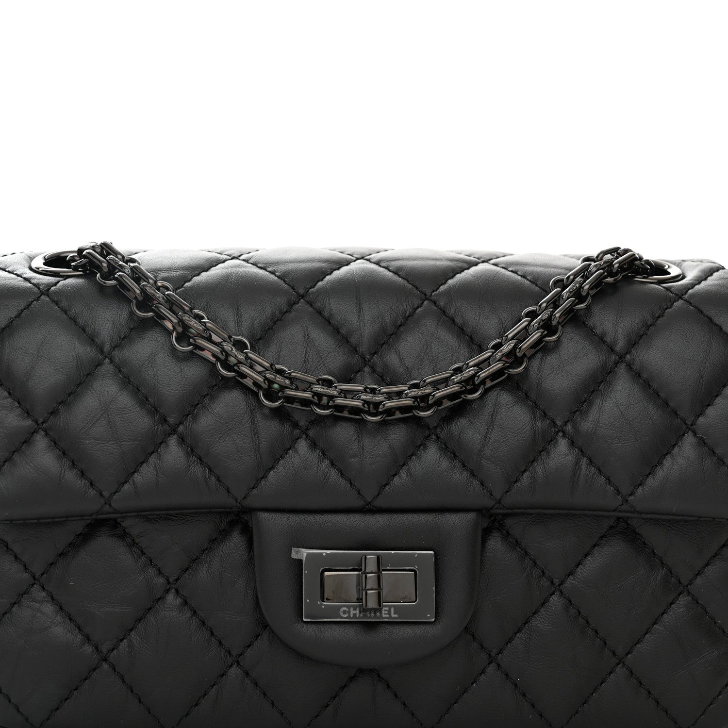 Chanel Aged Calfskin Quilted 2.55 Reissue Mini Flap So Black 8 of 11