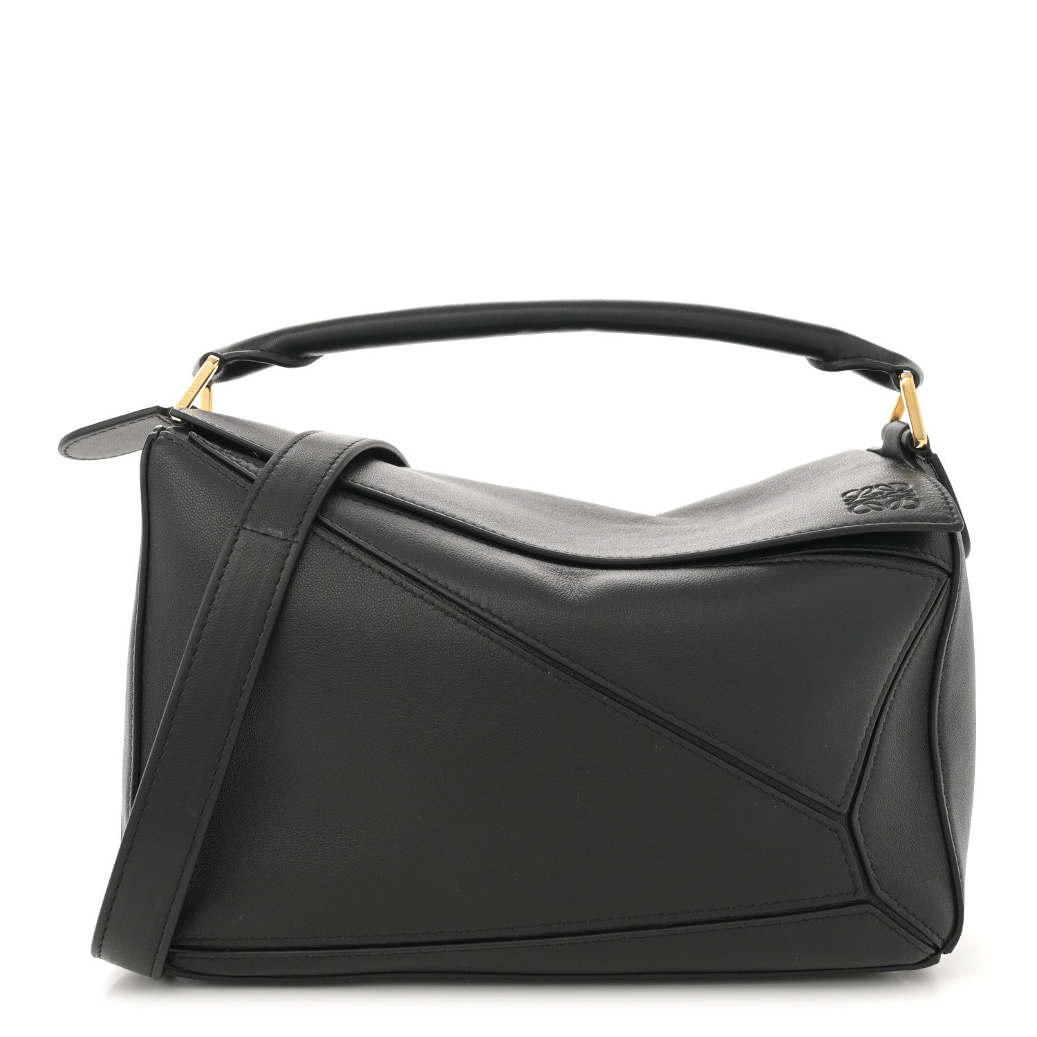 Loewe Lambskin Small Featherlight Puzzle Bag Black 1 of 10