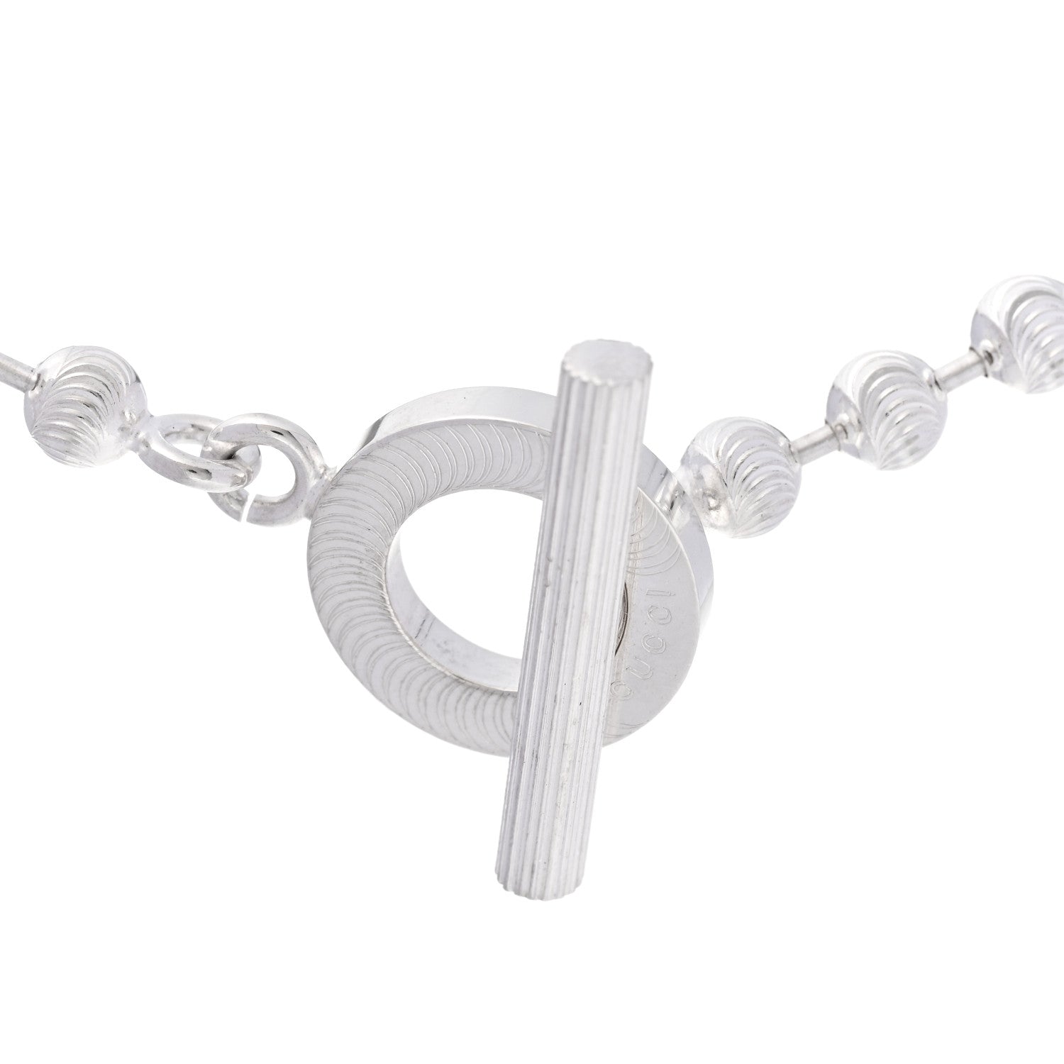 Gucci Sterling Silver Boule Toggle Necklace 4 of 6