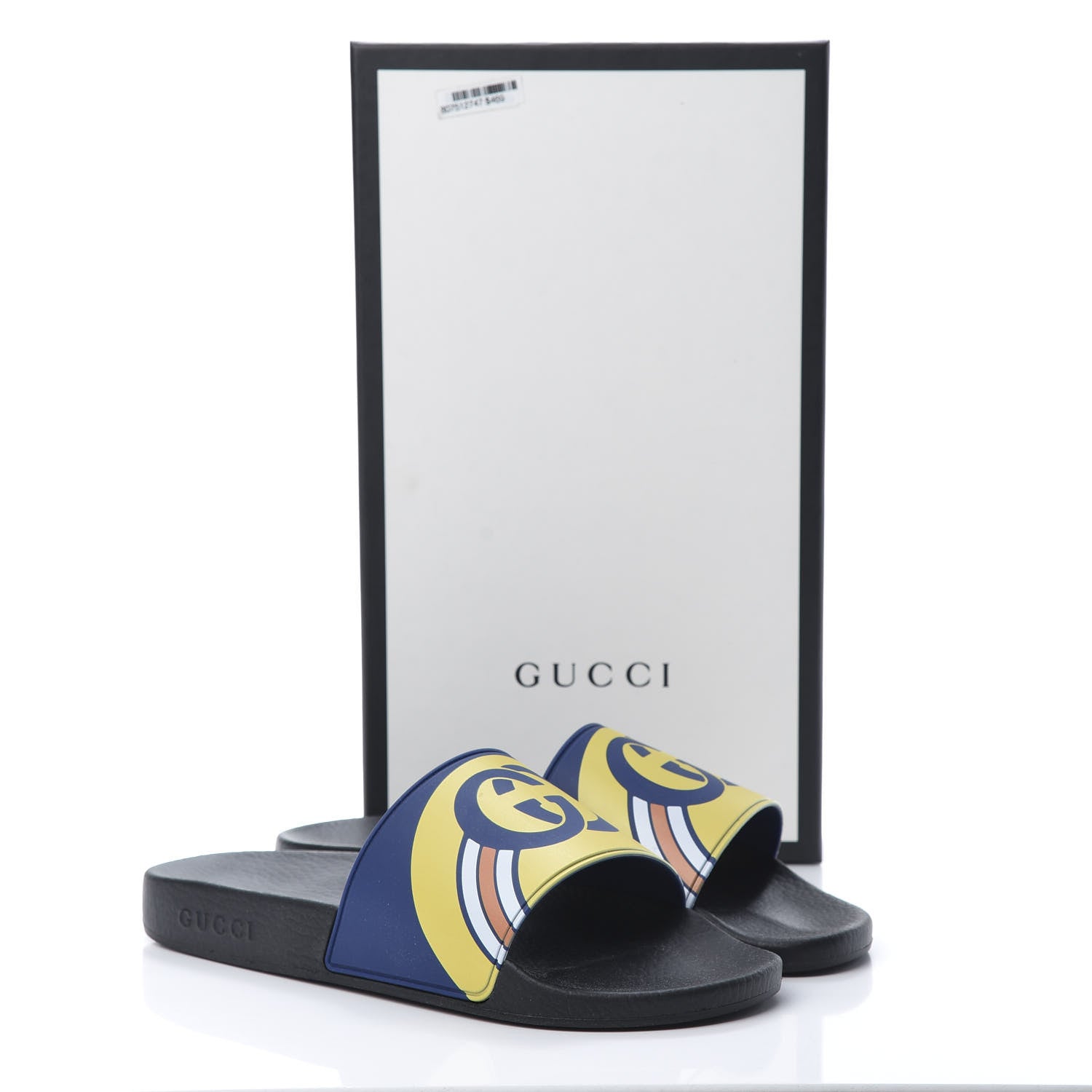 Gucci Rubber GG Rainbow Mens Pursuit Pool Slide Sandals 9 Electric Blue Multicolor 8 of 8