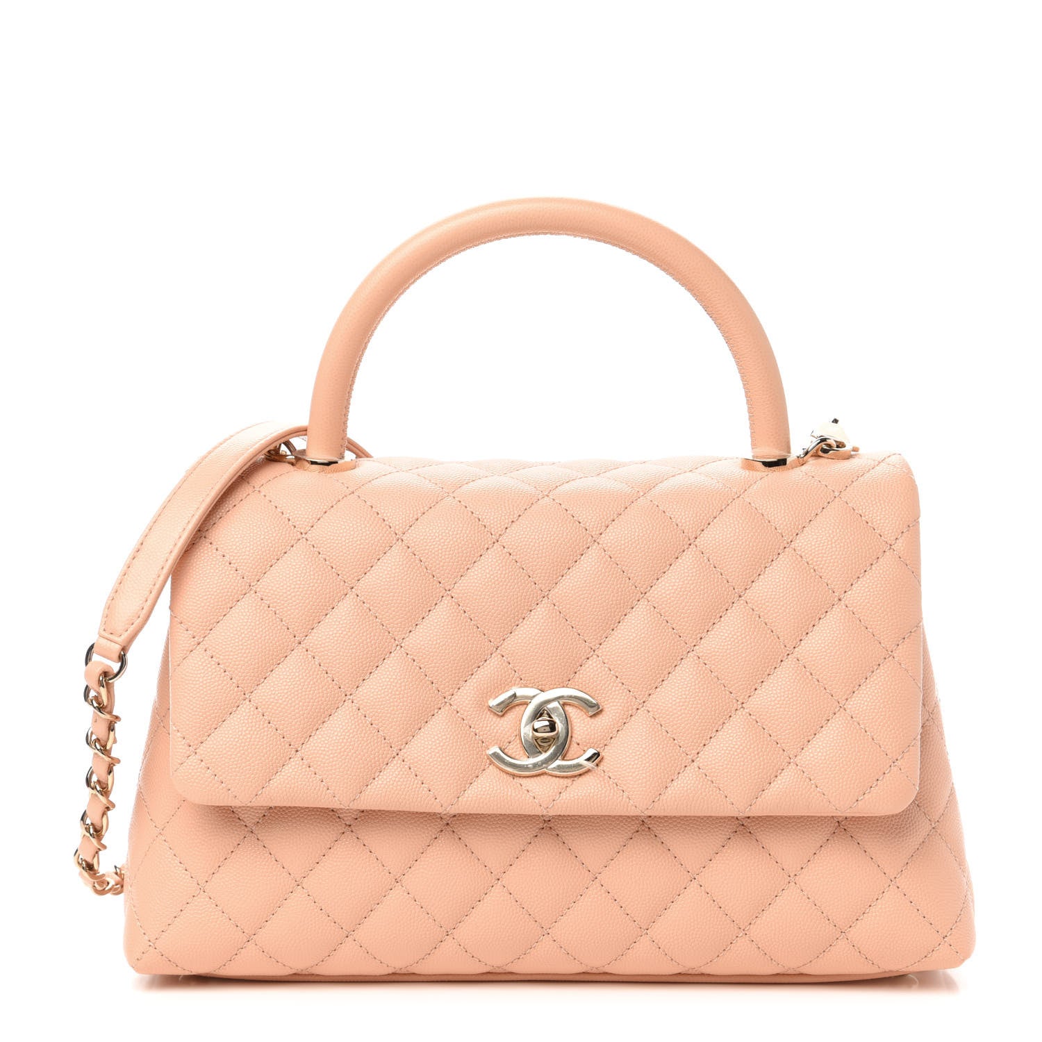 Chanel Caviar Quilted Small Coco Handle Flap Beige 1 of 11