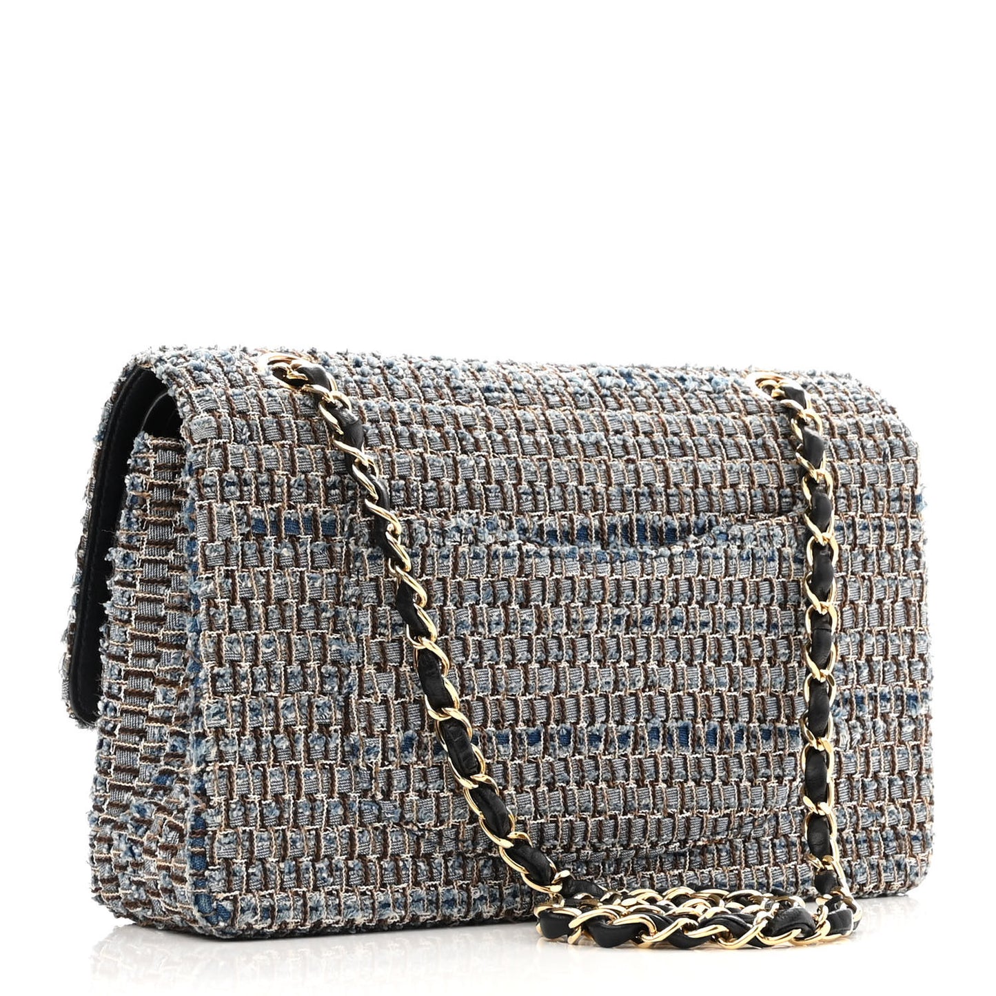 Tweed Medium Double Flap Blue Multicolor