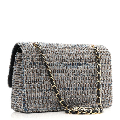 Chanel Tweed Medium Double Flap Blue Multicolor 2 of 16