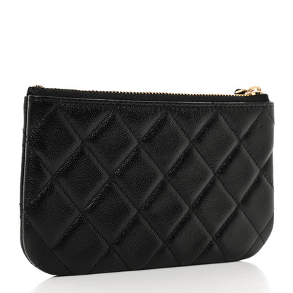 Chanel Caviar Quilted Studded CC Small Pouch Black 3 of 8