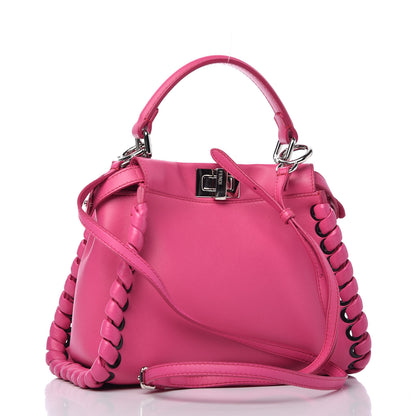 Fendi Nappa Lace Up Mini Peekaboo Iconic Satchel Geranio 3 of 9