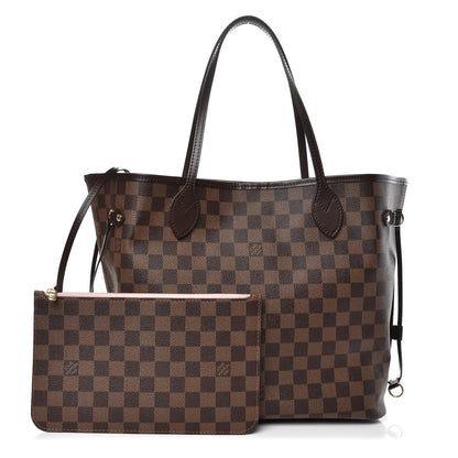 Louis Vuitton Damier Ebene Neo Neverfull MM Rose Ballerine 1 of 9
