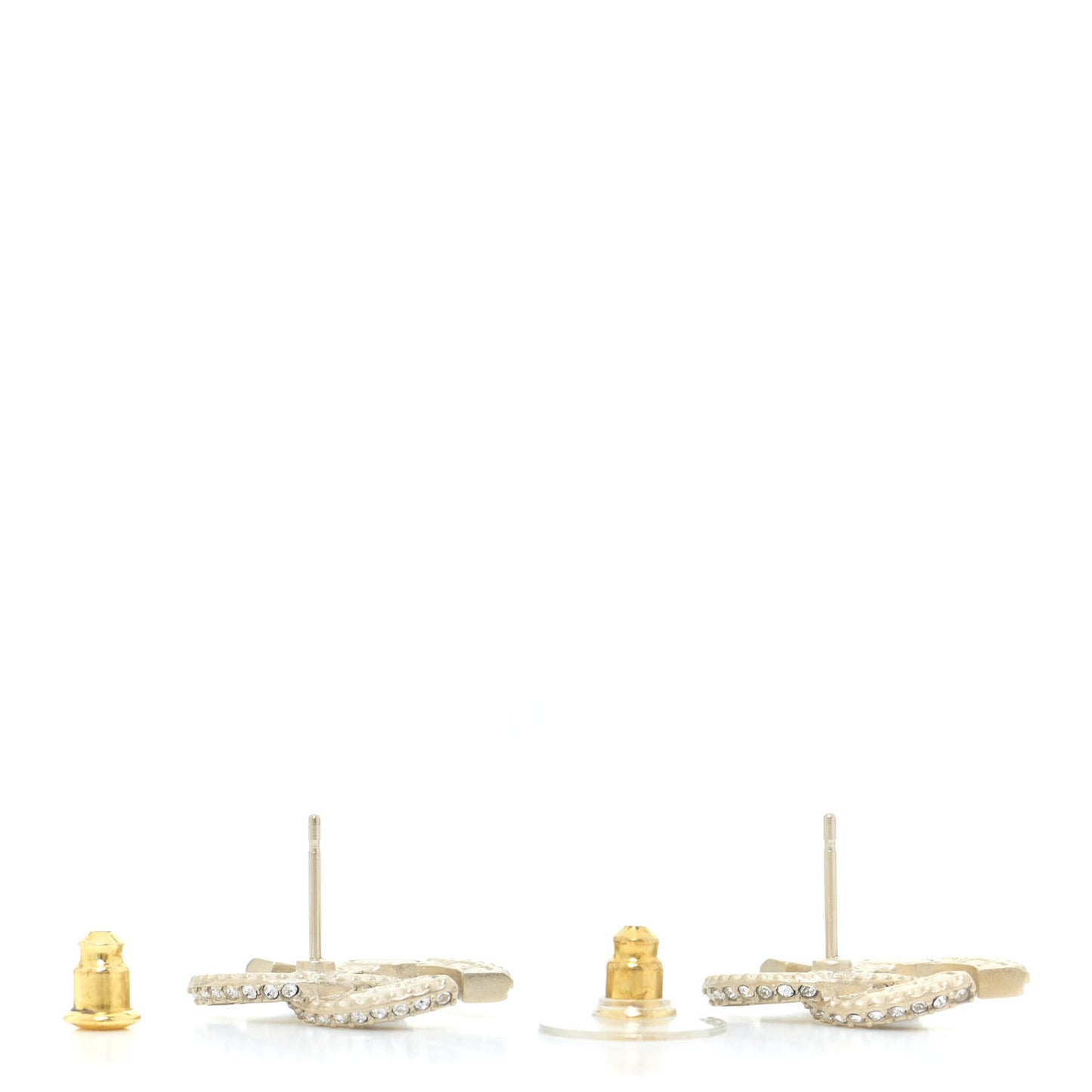 Crystal Timeless CC Earrings Light Gold