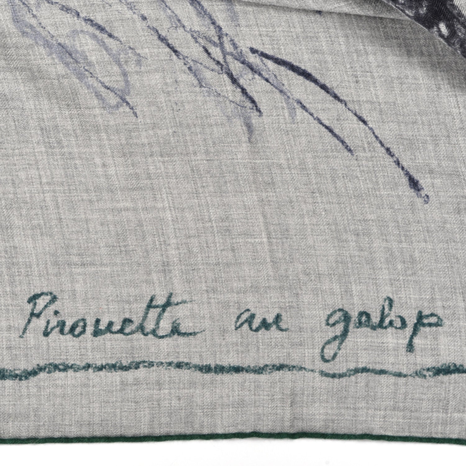 Hermes Cashmere Silk Pirouette au Galop Shawl 140 Gris Chine Prune Vert 4 of 5
