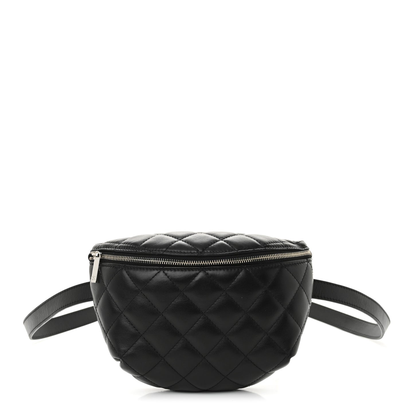 Calfskin Quilted Uniform Waist Belt Bag Black