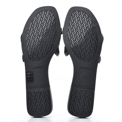 Hermes Rubber Aloha Sandals 39 Black 5 of 7