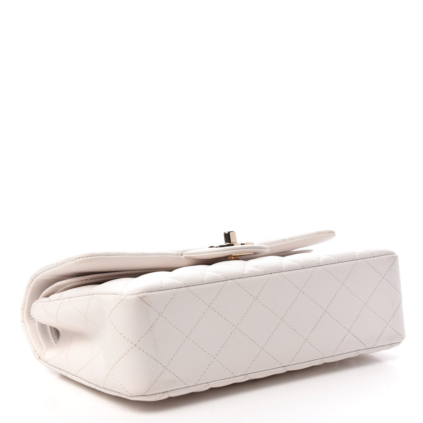 Caviar Quilted Small Double Flap White