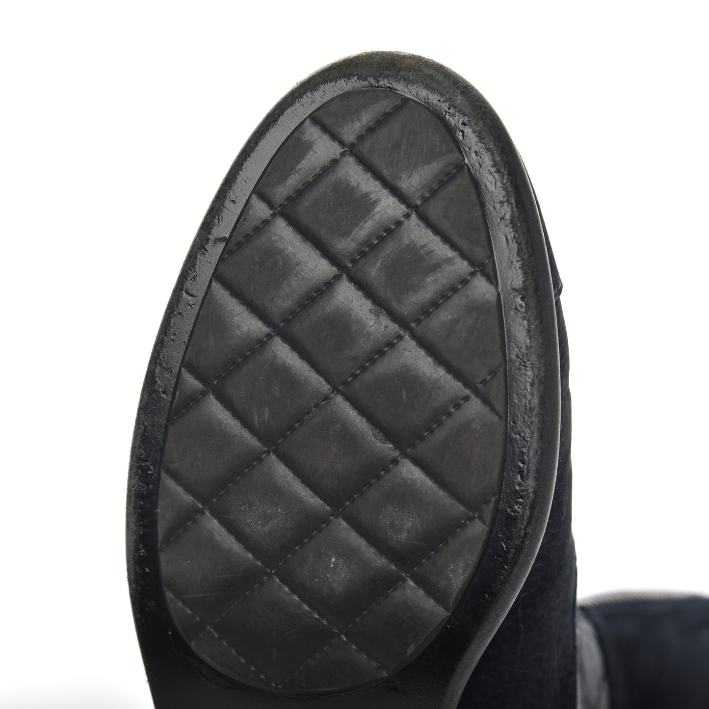 Suede Goatskin Fantasy Quilted Short Boots 37.5 Navy