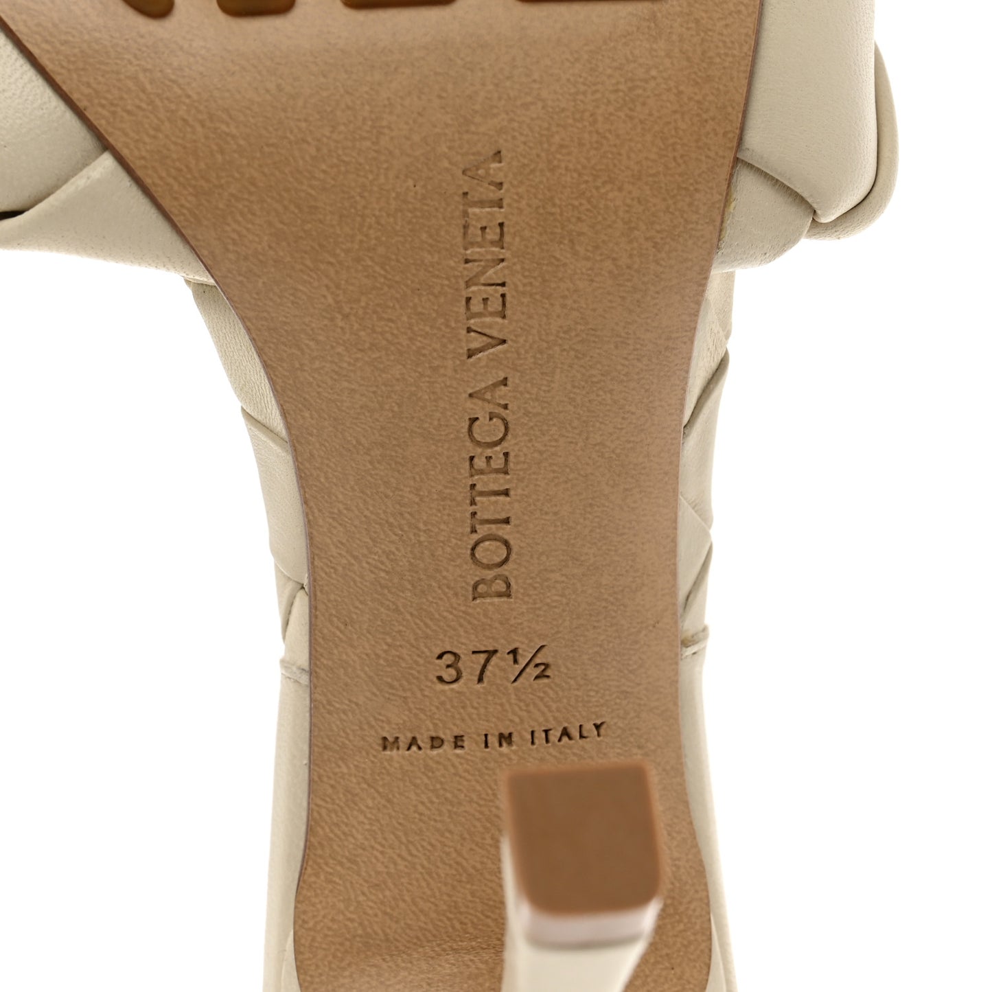Nappa Maxi Intrecciato Lido Mule Sandals 37.5 Wax